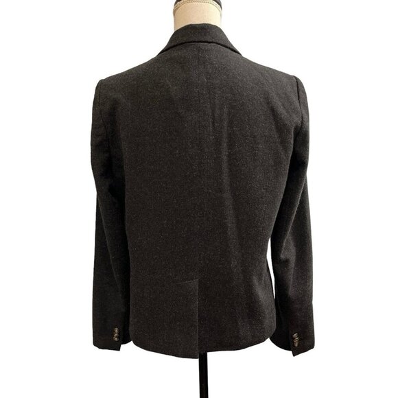 Gap Academy Blazer Women 12 Black Stone 2 Button Dark Academia Preppy Schoolgirl - Picture 3 of 12